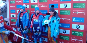 Российские саночницы завоевали золото и серебро чемпионата Европы в Сигулде