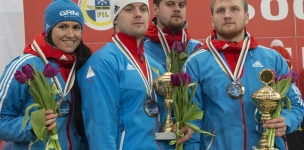 Сборная России - вице-чемпионы Европы по санному спорту